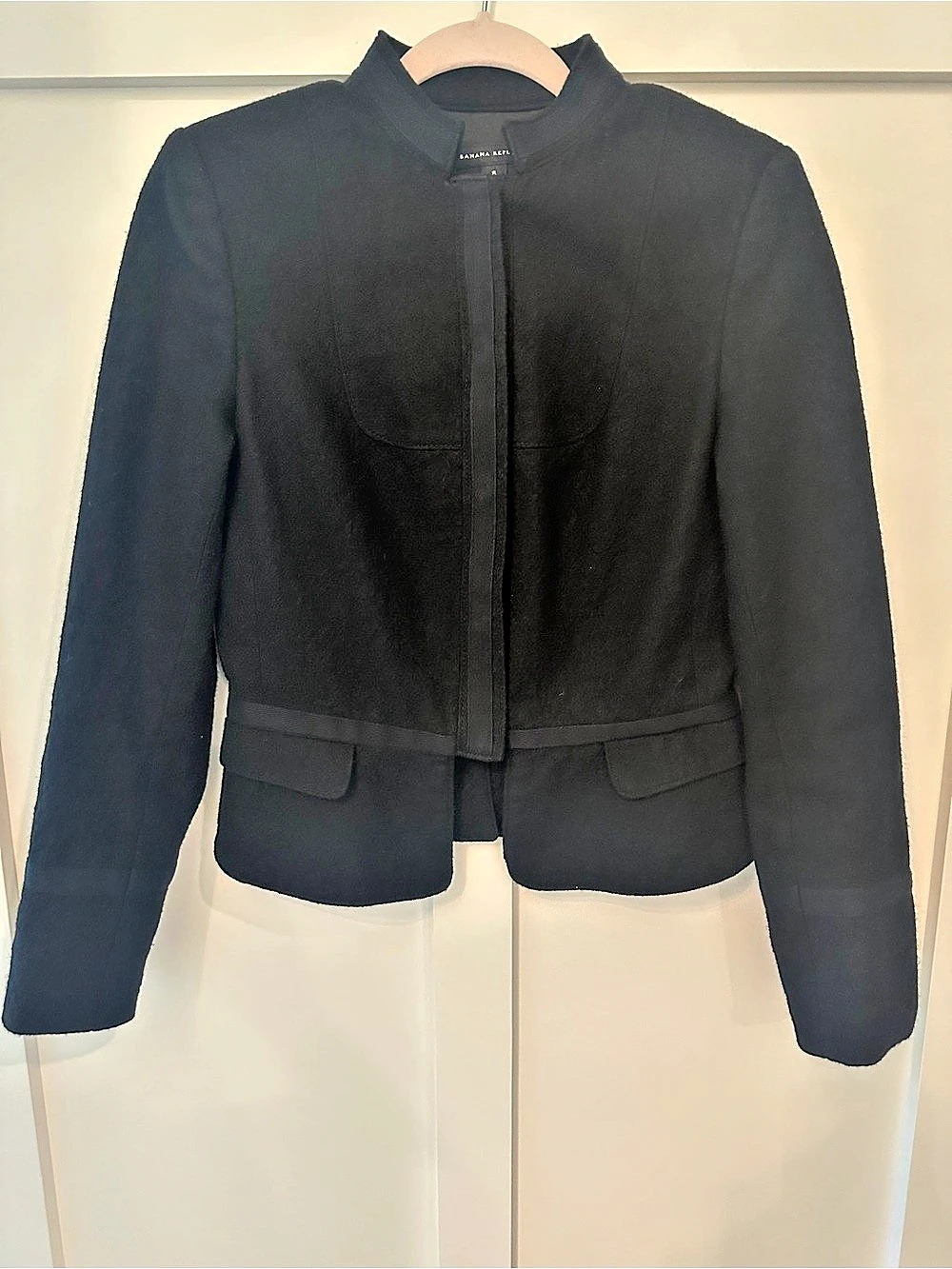 Banana Republic 100% Wool Black Military Jacket Blazer Size 6